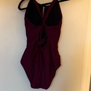 Elegant Burgundy One-Piece Swimsuit